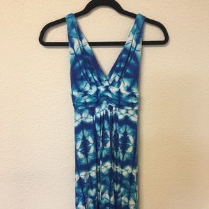 FINAL PRICE Tart Blue and White Tie Dye Maxi Dress